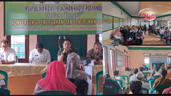 Babinsa Muaradua koramil 0607-09/Cisaat Hadiri penyuluhan Stanting Di Aula Desa