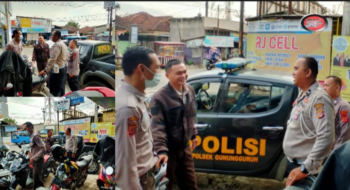 Kolaborasi Dengan Unit Samapta, Kanit Lantas Polsek Gunungguruh Lakukan Patroli Dialogis