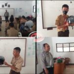 Unit Lantas Polsek Gunungguruh Lakukan Dikmas Lantas Dan Berikan Helm kepada Siswa SMKN 1 Gunungguruh