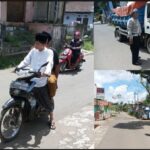 KANIT LANTAS POLSEK GUNUNGGURUH BERIKAN HIMBAUAN MENGGUNAKAN HELM DAN SABUK PENGAMAN KEPADA PENGENDARA MOTOR DAN MOBIL