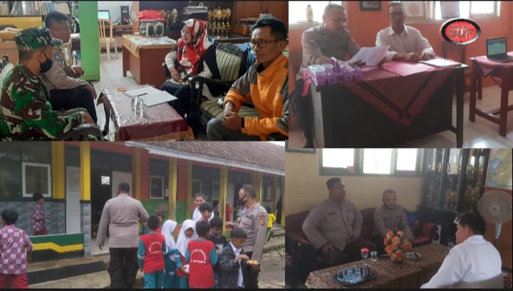 Kanit Binmas Polsek Gunungguruh Bersama Bhabinkamtibmas dan Babinsa Giat Monitoring ANBK Gel 3 Tingkat SD di SDN Parakanlima