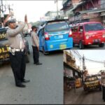 Gatur Pagi Dihari Libur, Unit Lantas Polsek Gunungguruh Berikan Kelancaran Dijalan Raya