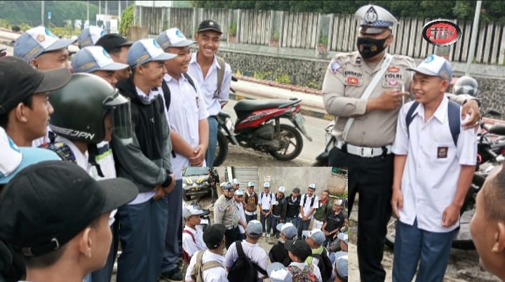 Kanit Lantas Polsek Gunungguruh Aipda Emisroyadi Edukasi Keselamatan Berlalu Lintas Untuk Pelajar SMK