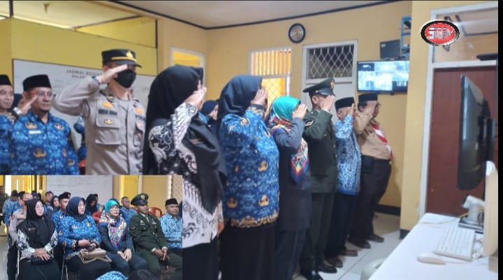 Danposramil Berserta Forkopimcam Kadudampit Laksanakan Upacara hari Pahlawan 2022 Secara Virtual