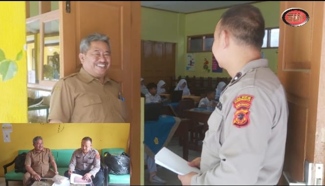 Kanit Binmas Polsek Gunungguruh Melaksanakan Sambang Ke SDN 1 Mangkalaya Sampaikan Pesan Kamtibmas