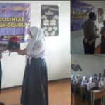 Unit Lantas Polsek Gunungguruh Dikmas Lantas Dan Berikan Helm Kepada Pelajar SMA Negeri 1 Cisaat