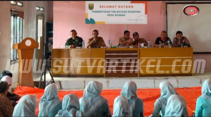 Babinsa Nagrak Koramil 0607-09/Cisaat, Hadiri Rapat Pembentukan Satgas Stunting