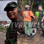 Babinsa Citamiang Bersama Warga Gotong royong Bersihkan Lingkungan