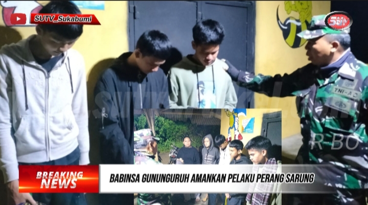 Babinsa Gunungguruh Sertu Anwar Basuni Amankan Pelaku Perang Sarung diwilayah Binaanya