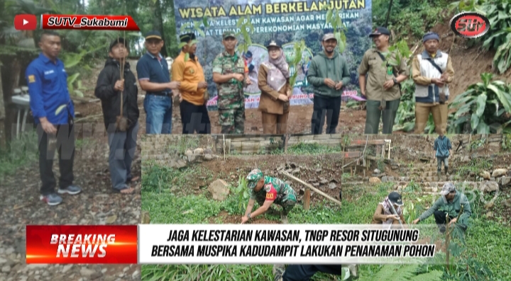 Jaga Pelestarian Kawasan, TNGP Resor Situgunung Bersama Danramil dan Muspika Kadudampit, Tanam Pohon Puspa & Rasamala