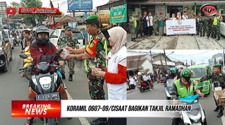 Berkah Di Bulan Ramadhan 1444 H, Koramil-0607-09/Cisaat Bersama BSMI Bagikan Takjil