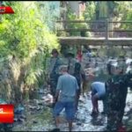 Peringati HUT Kodam III/Siliwangi ke 77, Koramil 0607-09/Cisaat Karya Bhakti Bersihkan Aliran Sungai Cibatu