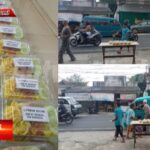 Jum’at Berkah, Babinsa Gunungjaya Koramil 0607-09/Cisaat Dibantu warga Bagikan Nasi Kotak Gratis