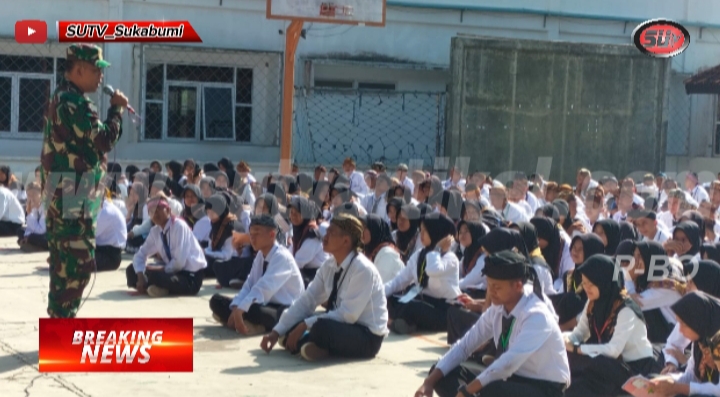 Dalam Giat MPLS, Danposramil Gunungguruh Berikan Materi Wasbang Kepada Siswa/i SMKN 1 Gunungguruh