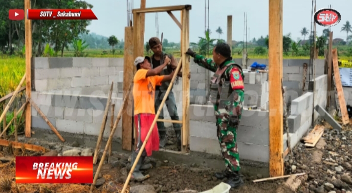 Pemdes Bersama Babinsa Gunungguruh Meninjau Pembangunan Gedung Posyandu Mawar 7