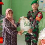 Babinsa Nagrak Koramil 0607-09/Cisaat, Dampingi Pembagian Beras 10 Kg Kepada 343 KPM