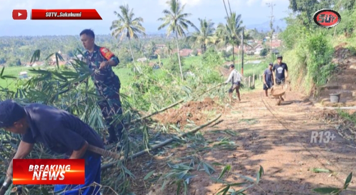 Jumat Bersih, Babinsa Muaradua Koramil 0607-09/Cisaat Bersama Warga Laksanakan Gotong Royong