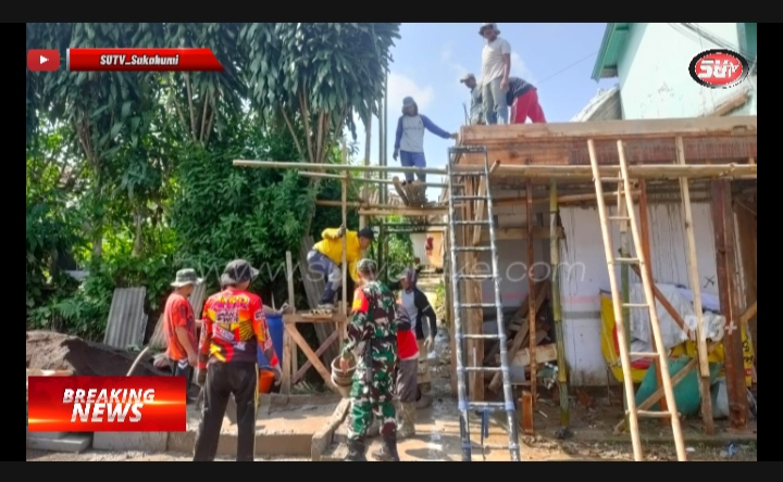 Peduli Sarana Fasilitas umum, Babinsa Undrusbinangun Bersama Warga Gotong Royong lakukan Perbaikan Bangunan