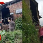 Longsor Menimpa Rumah Warga, Kades dan Babinsa Kutasirna Langsung Bergegas Tinjau Lokasi