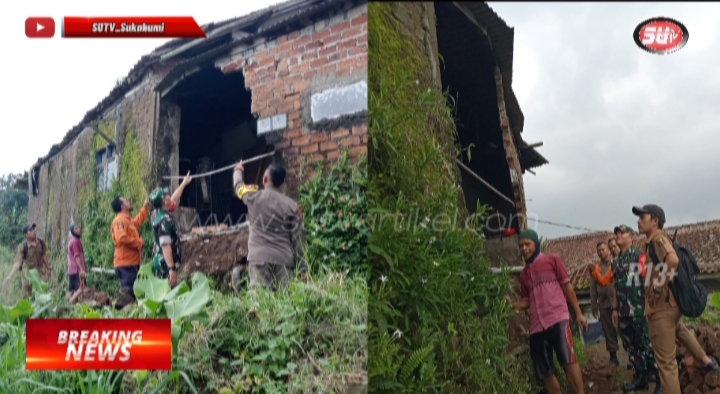 Longsor Menimpa Rumah Warga, Kades dan Babinsa Kutasirna Langsung Bergegas Tinjau Lokasi