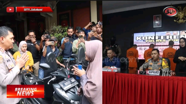 Polres Sukabumi Kota Bekuk Residivis Spesialis Curanmor, 20 Unit Motor Hasil Curian Diamankan