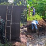 Babinsa Kelurahan Selabatu Lakukan Pendampingan Pembangunan Irigasi Untuk Perpompaan (Irpom) di Ladang Sawah