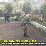 Danramil 0607-04/Kota Sukabumi Utara Beserta Anggota Bantu Bersihkan Gereja Baptis Baitani