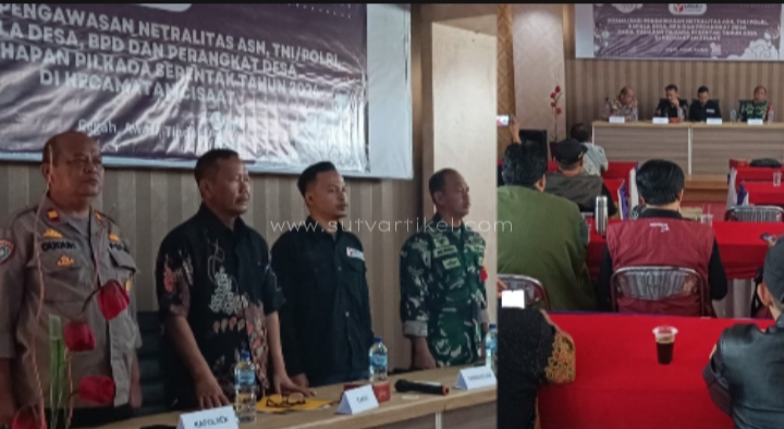 Wakili Danramil, Babinsa Cisaat Koramil 0607-09/Cisaat Hadiri Rapat Sosialisasi Netralitas ASN,TNI – Polri Dalam Pilkada Serentak 2024