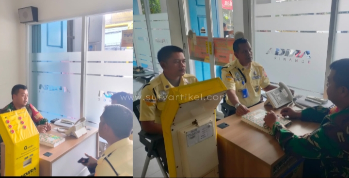 Komsos Dengan Satpam PT Adira Finance, Babinsa Kel. Gunungparang Himbau Tingkatkan Keamanan