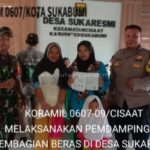 Babinsa Sukaresmi Dampingi Penyaluran Beras Dari Bulog Untuk 1032 Warga Binaannya