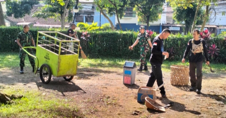 Bukti Nyata dan Rasa Toleransi Koramil 0607-04/Kota Sukabumi Utara ‘Sabtu Kasih’ Bersihkan Gereja Oikumene