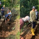 Kades Cikujang Bersama Petani Kerja Bakti Bersihkan Tumpukkan Tanah di Selokan Leuwi Loa