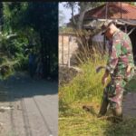 Bersihkan Lingkungan dan Bahu Jalan, Babinsa Koramil 0607-09/Cisaat Bersama Masyarakat Pupuk Semangat Gotong Royong