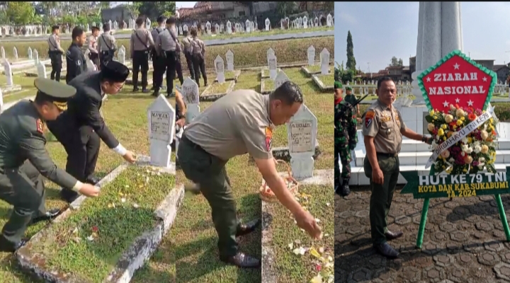 Dalam Rangkaian HUT TNI Ke-79, KB FKPPI Kab. Sukabumi Ikuti Ziarahi Makam Pahlawan dan Tabur Bunga