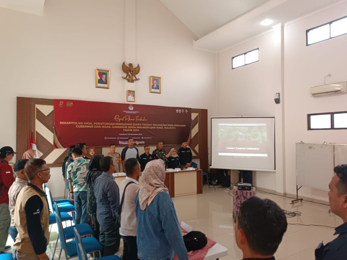 Danramil 0607-04/Kota Sukabumi Utara Hadiri Rapat Pleno Terbuka Rekapitulasi Hasil Penghitungan Perolehan Suara Tingkat Kecamatan Cikole